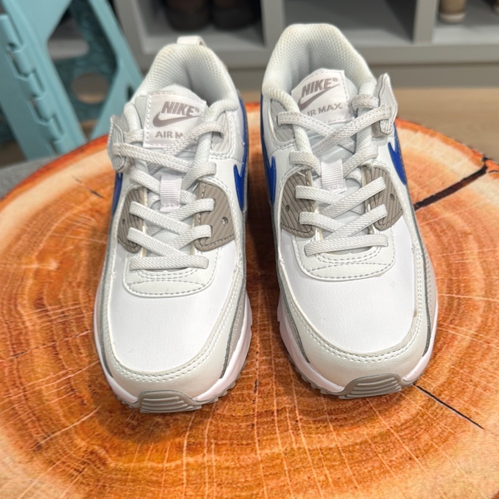 Nike Kids Air Max White and Blue Sneakers
